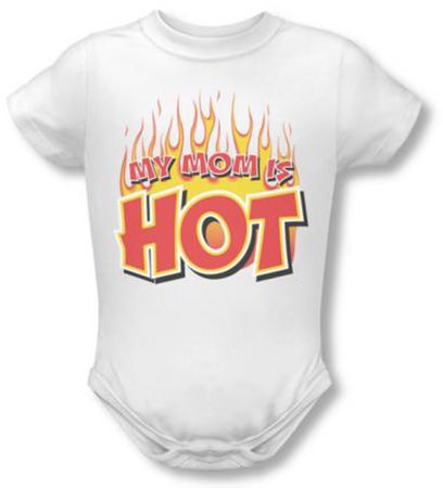 Funny Baby Infant Romper - My Mom is Hot - White