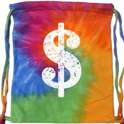 Funny Bag Distressed Dollar Sign Tie Dye Bag