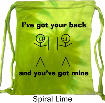 Funny Bag I've Got Your Back Tie Dye Bag