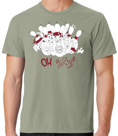 Funny Bowling "OH" Pastel Adult T-shirt - Unisex Size