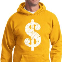 Funny Hoodie Distressed Dollar Sign Hoody