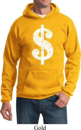 Funny Hoodie Distressed Dollar Sign Hoody