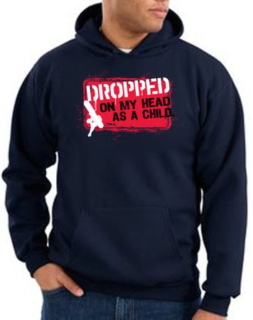 Funny Hoodie - Dropped On My Head As A Child Adult Navy Hoody