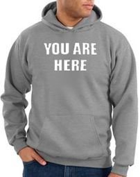 Funny Hoodie You Are Here Hoody Athletic Heather
