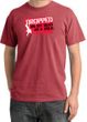 Funny Pigment Dyed T-Shirt - Dropped On My Head As A Child Dashing Red
