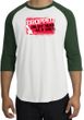 Funny Raglan Shirt - Dropped On My Head As A Child White/Forest Tee