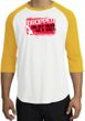 Funny Raglan Shirt - Dropped On My Head As A Child White/Gold Tee