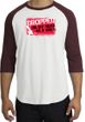 Funny Raglan Shirt - Dropped On My Head As A Child White/Maroon Tee