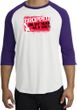 Funny Raglan Shirt - Dropped On My Head As A Child White/Purple Tee