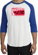 Funny Raglan Shirt - Dropped On My Head As A Child White/Royal Tee