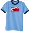 Funny Ringer T-Shirt Dropped On My Head As A Child Carolina Blue/Navy