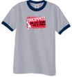 Funny Ringer T-Shirt - Dropped On My Head As A Child Heather Grey/Navy