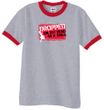 Funny Ringer T-Shirt - Dropped On My Head As A Child Heather Grey/Red