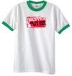 Funny Ringer T-Shirt - Dropped On My Head As A Child White/Kelly Green