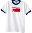 Funny Ringer T-Shirt - Dropped On My Head As A Child White/Navy Tee
