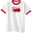 Funny Ringer T-Shirt - Dropped On My Head As A Child White/Red Tee