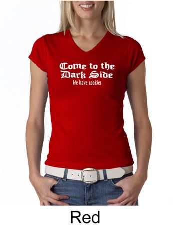 Funny Shirt Come To The Dark Side We Have Cookies Ladies V-neck Shirt