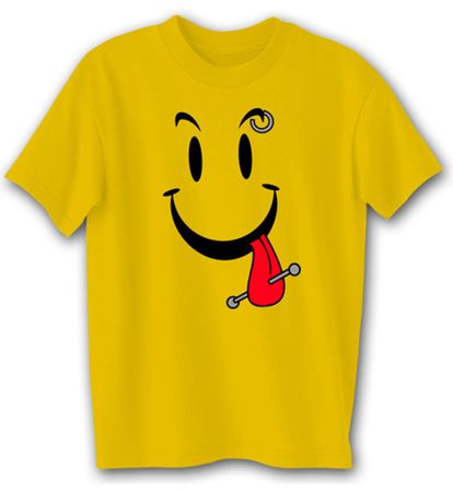 Funny Shirt Cool Smiley Face Gold Tee Shirt