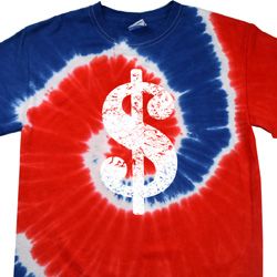 Funny Shirt Distressed Dollar Sign Patriotic Tie Dye Tee T-shirt