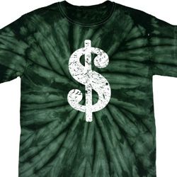 Funny Shirt Distressed Dollar Sign Spider Tie Dye Tee T-shirt