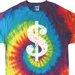 Funny Shirt Distressed Dollar Sign Tie Dye Tee T-shirt