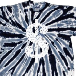Funny Shirt Distressed Dollar Sign Twist Tie Dye Tee T-shirt