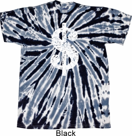 Funny Shirt Distressed Dollar Sign Twist Tie Dye Tee T-shirt