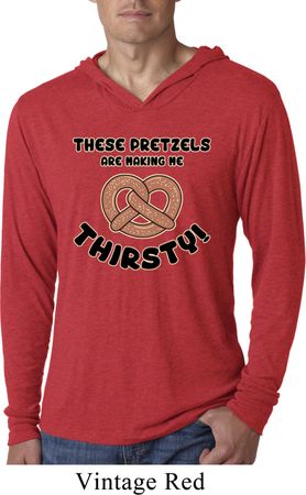 Funny Shirt Thirsty Pretzels Lightweight Hoodie Tee T-Shirt