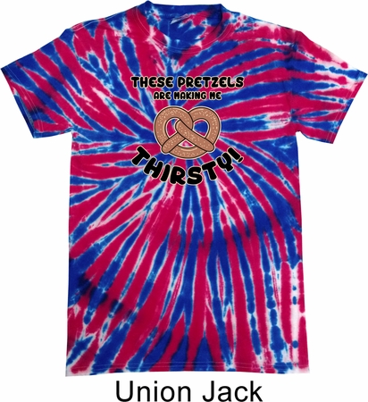Funny Shirt Thirsty Pretzels Patriotic Tie Dye Tee T-shirt