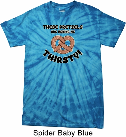 Funny Shirt Thirsty Pretzels Spider Tie Dye Tee T-shirt