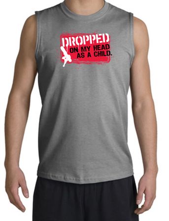 Funny Shooter Shirt - Dropped On My Head As A Child Sports Grey Shirt