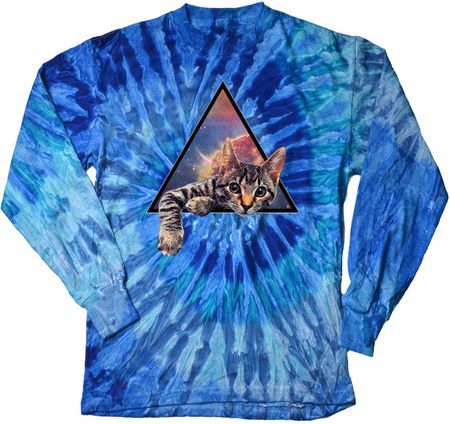 Galactic Cat Long Sleeve Tie Dye Shirt