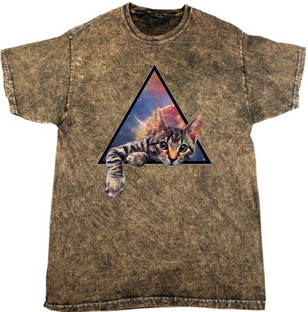 Galactic Cat Mineral Tie Dye T-shirt