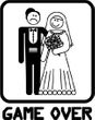 Game Over Apron - Funny Married Bride and Groom White Apron