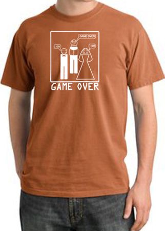 Game Over Ceremony Pigment Dyed Burnt Orange T-shirt - White Print