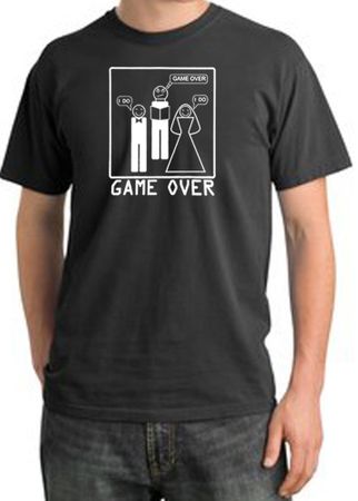 Game Over Ceremony Pigment Dyed Dark Smoke T-shirt - White Print
