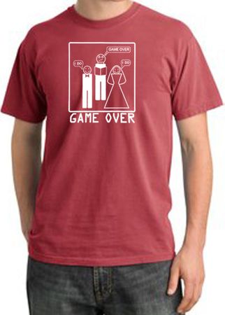 Game Over Ceremony Pigment Dyed Dashing Red T-shirt - White Print