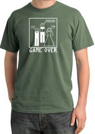 Game Over Ceremony Pigment Dyed Olive T-shirt - White Print