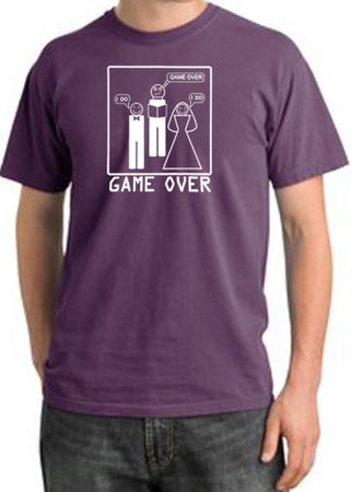 Game Over Ceremony Pigment Dyed Plum T-shirt - White Print