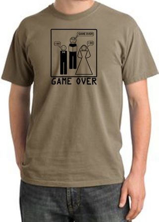 Game Over Ceremony Pigment Dyed Sandstone T-shirt - Black Print