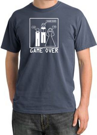 Game Over Ceremony Pigment Dyed Scotland Blue T-shirt - White Print