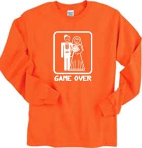 Game Over Funny Groom Marriage Long Sleeve T-shirt Tee Shirt