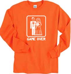 Game Over Funny Groom Marriage Long Sleeve T-shirt Tee Shirt