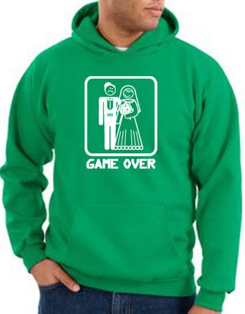 Game Over Hoodie Funny Marriage Kelly Green Hoody