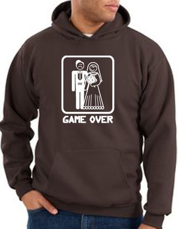 Game Over Hoodie Sweatshirt Funny Marriage Brown Hoody