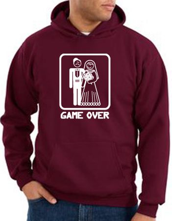 Game Over Hoodie Sweatshirt Funny Marriage Maroon Hoody