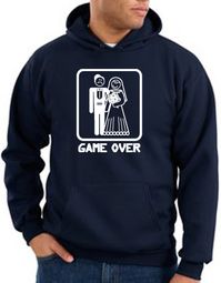 Game Over Hoodie Sweatshirt Funny Marriage Navy Hoody Game Over Hoodie Sweatshirt Funny Marriage Navy Hoody