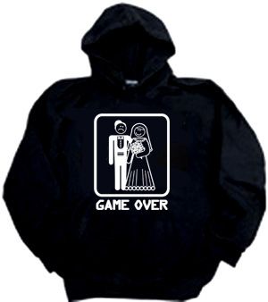 Game Over Hoody Sweatshirt Funny Married Bride Groom Hoodie