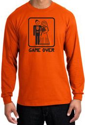 Game Over Long Sleeve Shirt Funny Marriage Orange Shirt - Black Print Game Over Long Sleeve Shirt Funny Marriage Orange Shirt - Black Print