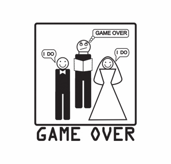 Sweat à Capuche "Game Over Wedding" - Marque Gildan - Taille S à 3XL - Neuf Sans étiquettes